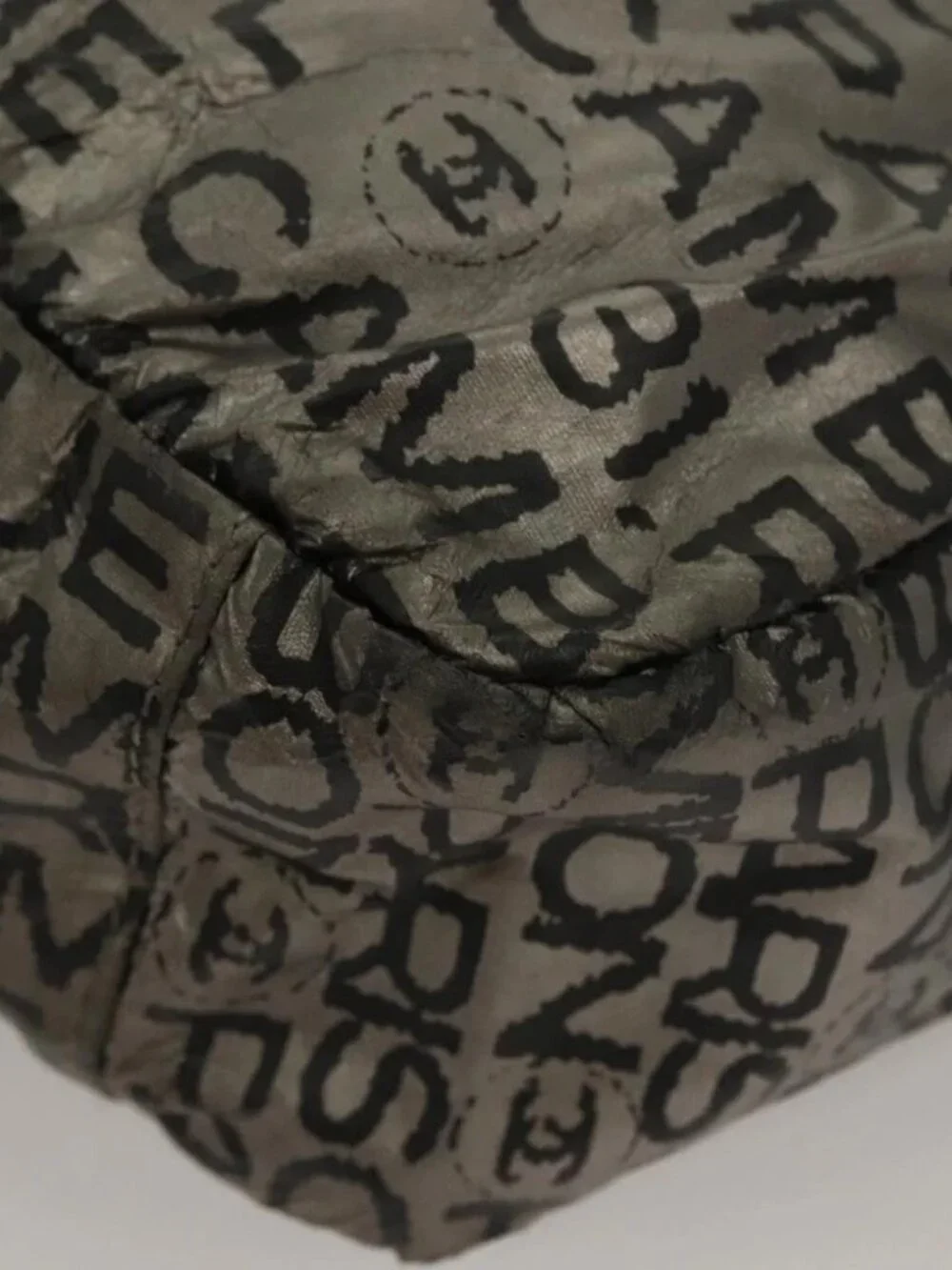 CHANEL Unlimited Shoulder Bag Coated Canvas Silver CC Auth bs27674